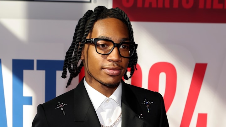 Jun 26, 2024; Brooklyn, NY, USA; Rob Dillingham arrives before the first round of the 2024 NBA Draft at Barclays Center. Mandatory Credit: Brad Penner-Imagn Images Jun 26, 2024; Brooklyn, NY, USA; Rob Dillingham arrives before the first round of the 2024 NBA Draft at Barclays Center. Mandatory Credit: Brad Penner-Imagn Images