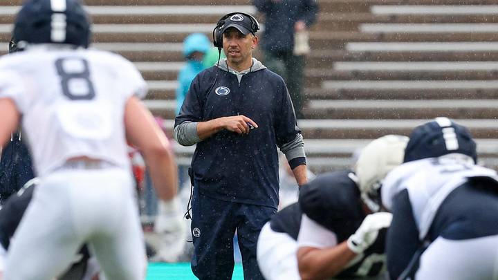Apr 25, 2026; University Park, PA, USA; Penn State Nittany Lions head coach Matt Campbell looks on from behind the line of scrimmage during the Penn State Blue-White Spring game at Beaver Stadium. Mandatory Credit: Matthew O'Haren-Imagn Images Apr 25, 2026; University Park, PA, USA; Penn State Nittany Lions head coach Matt Campbell looks on from behind the line of scrimmage during the Penn State Blue-White Spring game at Beaver Stadium. Mandatory Credit: Matthew O'Haren-Imagn Images