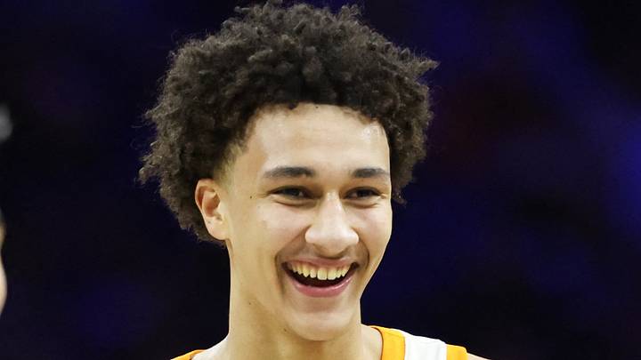 Tennessee Volunteers forward Nate Ament (10) celebrates after a play during the first half against the Miami (OH) RedHawks during a first round game of the men's 2026 NCAA Tournament at Xfinity Mobile Arena on March 20, 2026.