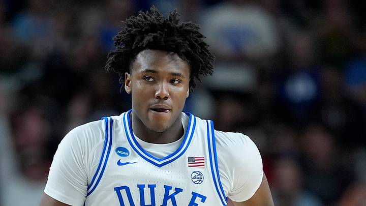 Mar 21, 2026; Greenville, SC, USA; Duke Blue Devils center Patrick Ngongba (21) runs down court against the Texas Christian University Horned Frogs during a second round game of the men's 2026 NCAA Tournament at Bon Secours Wellness Arena. Mandatory Credit: Jim Dedmon-Imagn Images Mar 21, 2026; Greenville, SC, USA; Duke Blue Devils center Patrick Ngongba (21) runs down court against the Texas Christian University Horned Frogs during a second round game of the men's 2026 NCAA Tournament at Bon Secours Wellness Arena. Mandatory Credit: Jim Dedmon-Imagn Images