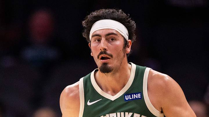 Oct 11, 2026; Charlotte, North Carolina, USA; Milwaukee Bucks forward Jaime Jaquez Jr. (24) brings the ball up court during the second quarter at Spectrum Center. Mandatory Credit: Scott Kinser-Imagn Images