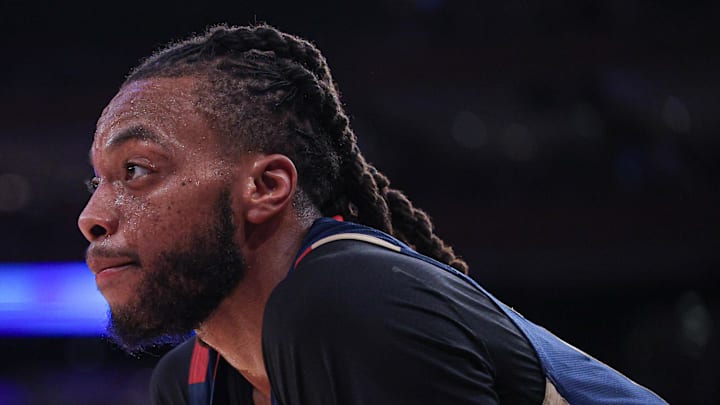 Cleveland Cavaliers guard Darius Garland in action during the first half against the New York Knicks
