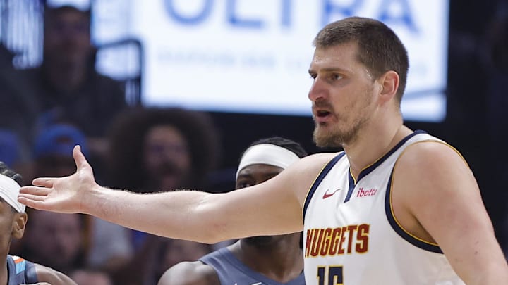 Feb 27, 2026; Oklahoma City, Oklahoma, USA; Oklahoma City Thunder guard Shai Gilgeous-Alexander (2) reacts after a call against him after a play against Denver Nuggets center Nikola Jokić (15) during the first quarter at Paycom Center. Mandatory Credit: Alonzo Adams-Imagn Images Feb 27, 2026; Oklahoma City, Oklahoma, USA; Oklahoma City Thunder guard Shai Gilgeous-Alexander (2) reacts after a call against him after a play against Denver Nuggets center Nikola Jokić (15) during the first quarter at Paycom Center. Mandatory Credit: Alonzo Adams-Imagn Images