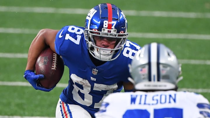 Jan 3, 2021; East Rutherford, NJ, USA; New York Giants wide receiver Sterling Shepard (87) runs the