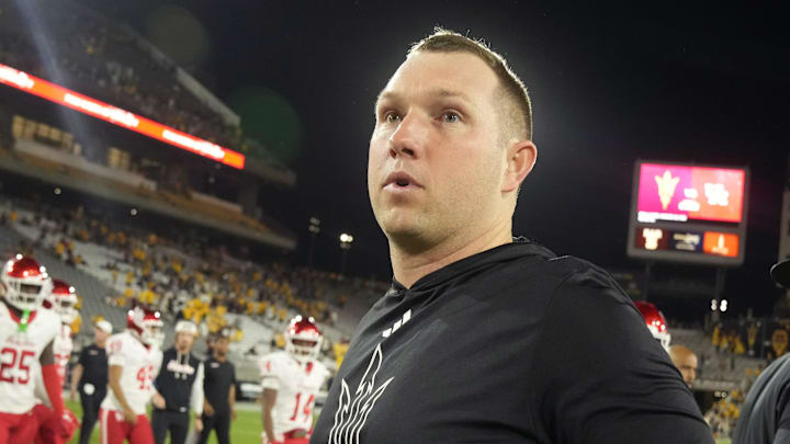 ASU Sun Devils head coach Kenny Dillingham walks off the field after a 24-16 loss to the Houston Cougars at Mountain America Stadium in Tempe on Oct. 25, 2025. ASU Sun Devils head coach Kenny Dillingham walks off the field after a 24-16 loss to the Houston Cougars at Mountain America Stadium in Tempe on Oct. 25, 2025.