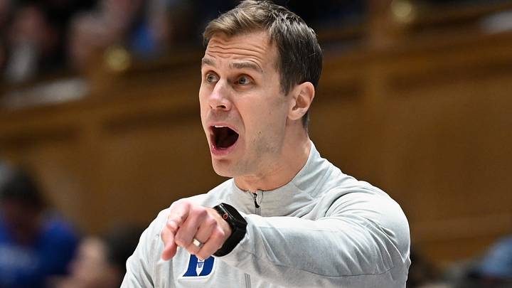 Dec 16, 2025; Durham, North Carolina, USA; Duke Blue Devils head coach Jon Scheyer directs his team during the second half against the Lipscomb Bisons at Cameron Indoor Stadium. Mandatory Credit: Rob Kinnan-Imagn Images Dec 16, 2025; Durham, North Carolina, USA; Duke Blue Devils head coach Jon Scheyer directs his team during the second half against the Lipscomb Bisons at Cameron Indoor Stadium. Mandatory Credit: Rob Kinnan-Imagn Images