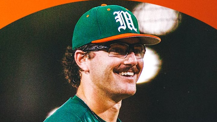 Miami pitcher's Griffin Hugus after win against Niagara