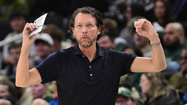 Atlanta Hawks head coach Quin Snyder reacts in the second quarter against the Milwaukee Bucks at Fiserv Forum on March 4, 2026.