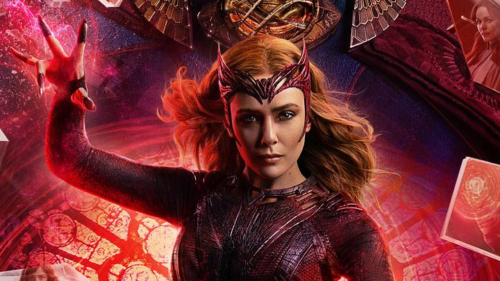 Elizabeth Olsen as Wanda Maximoff in the key art for Doctor Strange in the Multiverse of Madness