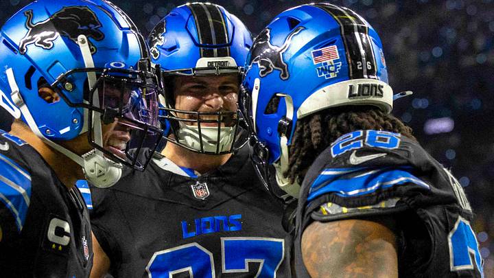 Detroit Lions running back Jahmyr Gibbs. wide receiver Amon-Ra St. Brown and tight end Sam LaPorta Detroit Lions running back Jahmyr Gibbs. wide receiver Amon-Ra St. Brown and tight end Sam LaPorta