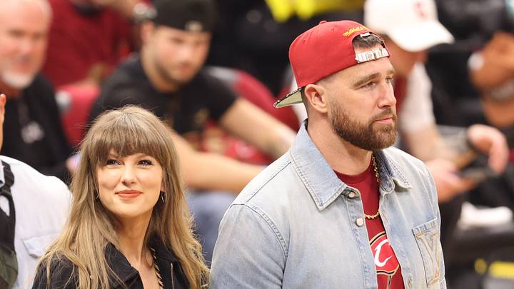Taylor Swift and Travis Kelce during the Eastern Conference Finals for the 2026 NBA playoffs. Taylor Swift and Travis Kelce during the Eastern Conference Finals for the 2026 NBA playoffs.