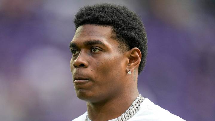 Indianapolis Colts cornerback Cam Taylor-Britt walks the field