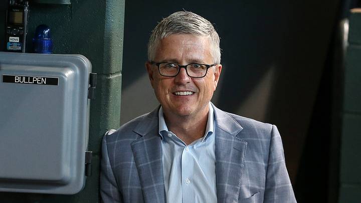 Sep 8, 2019; Houston, TX, USA; Houston Astros general manager Jeff Luhnow stands in the dugout before a game against the Seattle Mariners at Minute Maid Park. Mandatory Credit: Troy Taormina-USA TODAY Sports