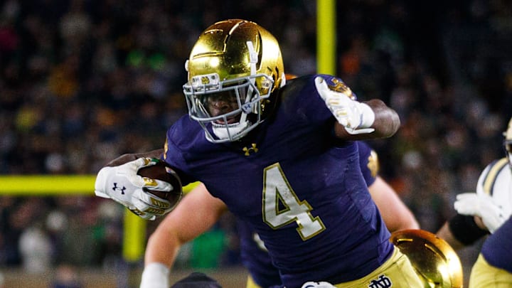 Notre Dame running back Jeremiyah Love could help the Giants with a trade-down scenario if he's still on the board at No. 5