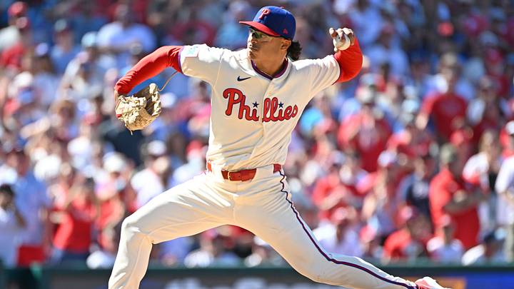 Sep 7, 2026; Philadelphia, Pennsylvania, USA; Philadelphia Phillies pitcher Jesús Luzardo (44) throws a pitch during the ninth inning against the Atlanta Braves at Citizens Bank Park. Mandatory Credit: Eric Hartline-Imagn Images Sep 7, 2026; Philadelphia, Pennsylvania, USA; Philadelphia Phillies pitcher Jesús Luzardo (44) throws a pitch during the ninth inning against the Atlanta Braves at Citizens Bank Park. Mandatory Credit: Eric Hartline-Imagn Images