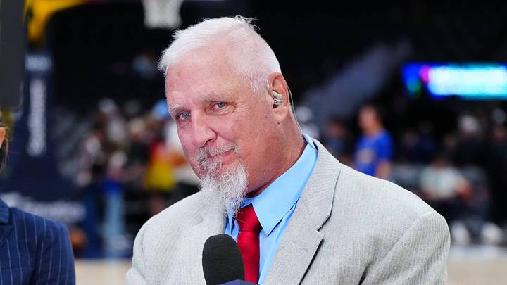 Nov 2, 2024; Denver, Colorado, USA;  American sports broadcaster Scott Hastings before a game against the Denver Nuggets against the Denver Nuggets at Dick's Sporting Goods Park. Mandatory Credit: Ron Chenoy-Imagn Images
