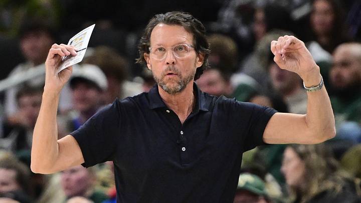 Atlanta Hawks head coach Quin Snyder reacts against the Milwaukee Bucks at Fiserv Forum on March 4, 2026.