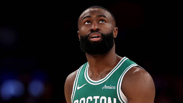 May 16, 2025; New York, New York, USA; Boston Celtics guard Jaylen Brown (7) reacts during the second quarter of game six in the second round of the 2025 NBA Playoffs against the New York Knicks at Madison Square Garden. Mandatory Credit: Brad Penner-Imagn Images May 16, 2025; New York, New York, USA; Boston Celtics guard Jaylen Brown (7) reacts during the second quarter of game six in the second round of the 2025 NBA Playoffs against the New York Knicks at Madison Square Garden. Mandatory Credit: Brad Penner-Imagn Images
