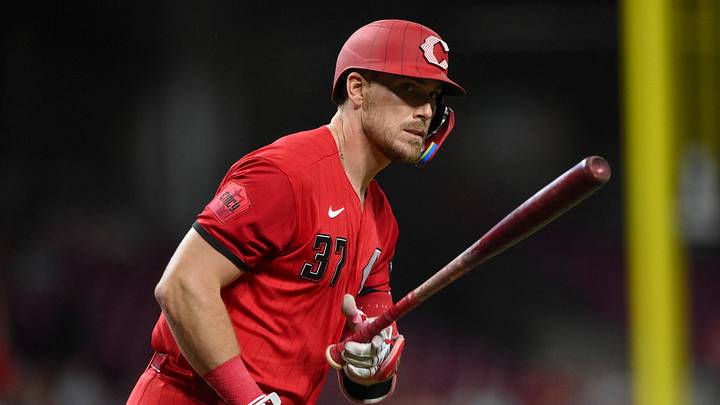 Sep 5, 2026; Cincinnati, Ohio, USA;  Cincinnati Reds catcher Tyler Stephenson (37) runs the bases after hitting a solo home run against the Milwaukee Brewers during the sixth inning at Great American Ball Park.  Mandatory Credit: Tanner Pearson-Imagn Images