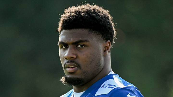 Indianapolis Colts linebacker CJ Allen participates in a drill