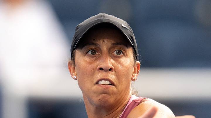 Madison Keys plays a point in the Cincinnati Open Madison Keys plays a point in the Cincinnati Open