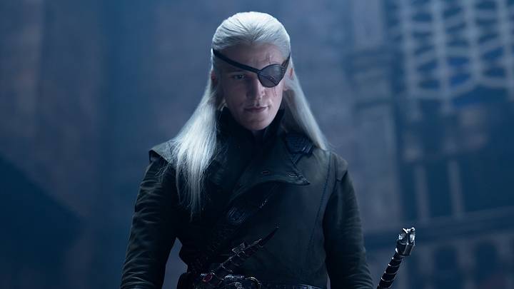 Ewan Mitchell (Aemond Targaryen) in House of the Dragon season 3. Photograph by Ollie Upton/HBO. Ewan Mitchell (Aemond Targaryen) in House of the Dragon season 3. Photograph by Ollie Upton/HBO.