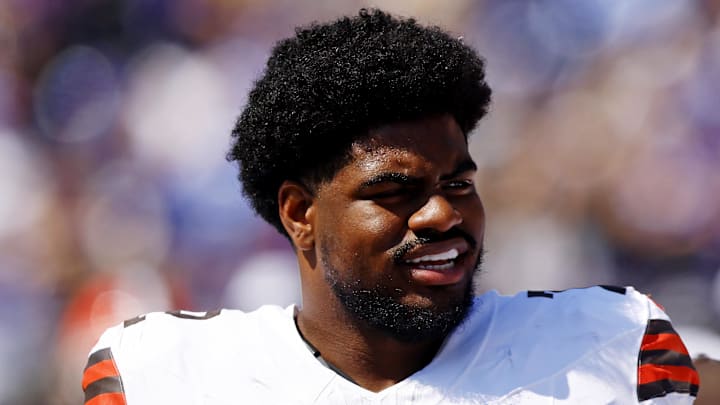 Cleveland Browns offensive tackle KT Leveston Cleveland Browns offensive tackle KT Leveston