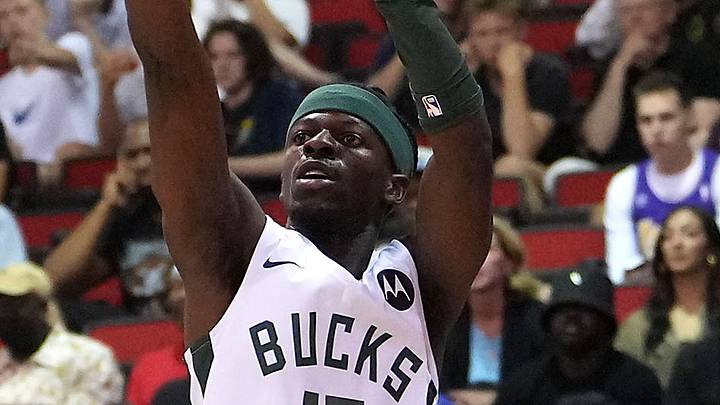 Jul 14, 2022; Las Vegas, NV, USA; Milwaukee Bucks guard Sylvain Francisco (18) shoots against the Dallas Mavericks during an NBA Summer League game at Cox Pavilion. Mandatory Credit: Stephen R. Sylvanie-USA TODAY Sports Jul 14, 2022; Las Vegas, NV, USA; Milwaukee Bucks guard Sylvain Francisco (18) shoots against the Dallas Mavericks during an NBA Summer League game at Cox Pavilion. Mandatory Credit: Stephen R. Sylvanie-USA TODAY Sports
