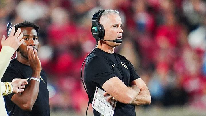 Florida State Seminoles head coach Mike Norvell during the game against Louisville where the ‘Noles would lose 44-20 at L&N Federal Credit Union Stadium. Oct. 9, 2026. Florida State Seminoles head coach Mike Norvell during the game against Louisville where the ‘Noles would lose 44-20 at L&N Federal Credit Union Stadium. Oct. 9, 2026.