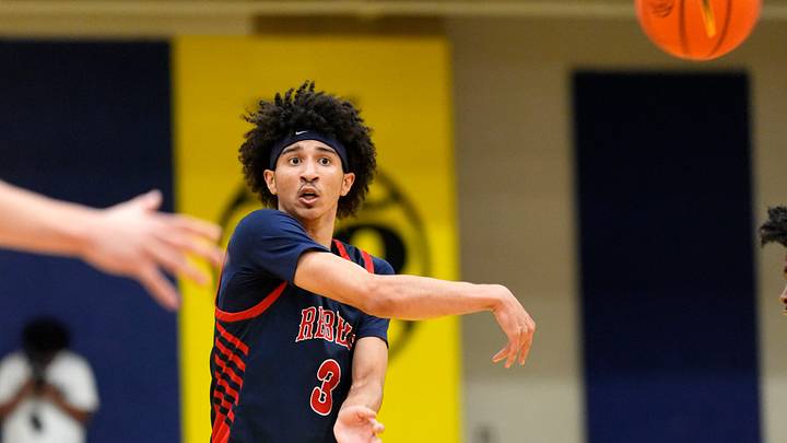 Florida Rebels Cayden Daughtry (3) passes the ball during the third day of the 2026 Nike EYBL Peach Jam at Riverview Park Activities Center in North Augusta, S.C., on Thursday, July 16, 2026. The NY Rens defeated the Florida Rebels 84-83. Florida Rebels Cayden Daughtry (3) passes the ball during the third day of the 2026 Nike EYBL Peach Jam at Riverview Park Activities Center in North Augusta, S.C., on Thursday, July 16, 2026. The NY Rens defeated the Florida Rebels 84-83.