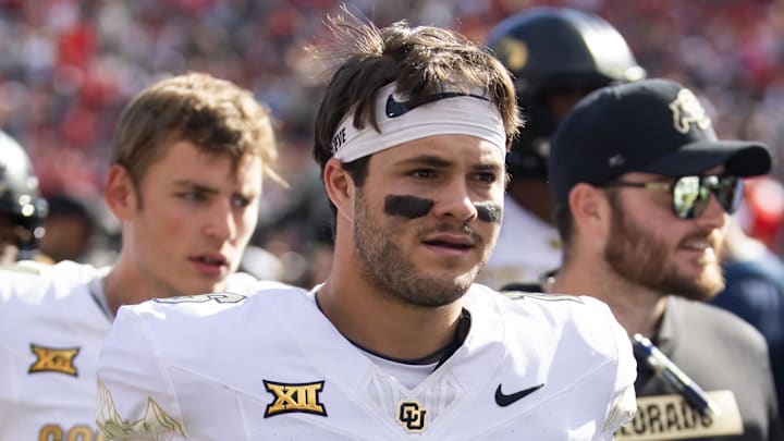 Oct 19, 2024; Tucson, Arizona, USA; Colorado Buffalos quarterback Ryan Staub (16) against the Arizona Wildcats at Arizona Stadium. Mandatory Credit: Mark J. Rebilas-Imagn Images