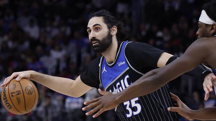 Apr 29, 2026; Detroit, Michigan, USA; Orlando Magic center Goga Bitadze (35) dribbles defended by Detroit Pistons forward Isaiah Stewart (28) in the first half during game five of the first round of the 2026 NBA Playoffs at Little Caesars Arena. Mandatory Credit: Rick Osentoski-Imagn Images Apr 29, 2026; Detroit, Michigan, USA; Orlando Magic center Goga Bitadze (35) dribbles defended by Detroit Pistons forward Isaiah Stewart (28) in the first half during game five of the first round of the 2026 NBA Playoffs at Little Caesars Arena. Mandatory Credit: Rick Osentoski-Imagn Images