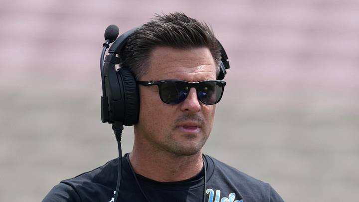 May 2, 2026; Pasadena, CA, USA; UCLA Bruins coach Bob Chesney reacts during the spring game at Rose Bowl. Mandatory Credit: Kirby Lee-Imagn Images May 2, 2026; Pasadena, CA, USA; UCLA Bruins coach Bob Chesney reacts during the spring game at Rose Bowl. Mandatory Credit: Kirby Lee-Imagn Images
