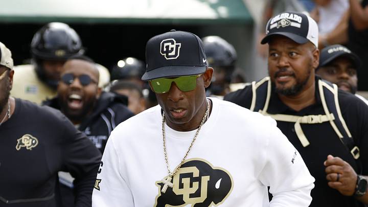 Sep 26, 2026; Waco, Texas, USA; Colorado Buffaloes head coach Deion Sanders leads his team on to the field before the game Baylor Bears at McLane Stadium. Sep 26, 2026; Waco, Texas, USA; Colorado Buffaloes head coach Deion Sanders leads his team on to the field before the game Baylor Bears at McLane Stadium.