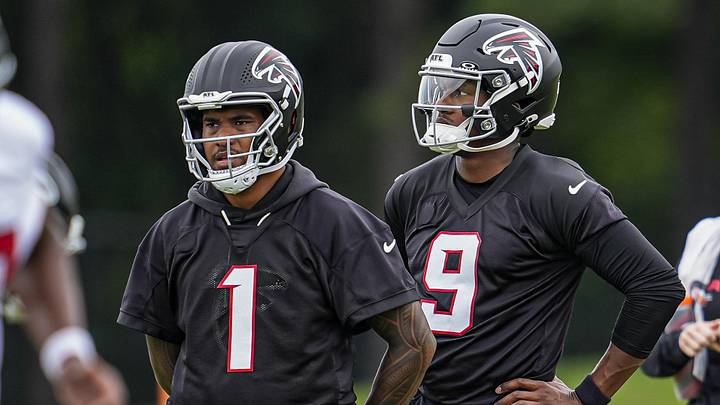 Atlanta Falcons quarterbacks Tua Tagovailoa and Michael Penix Jr. 