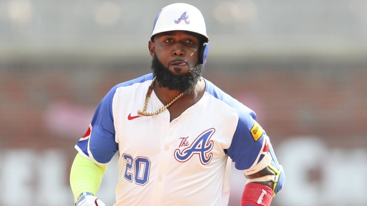 Atlanta Braves designated hitter Marcell Ozuna is having a career year. Atlanta Braves designated hitter Marcell Ozuna is having a career year.