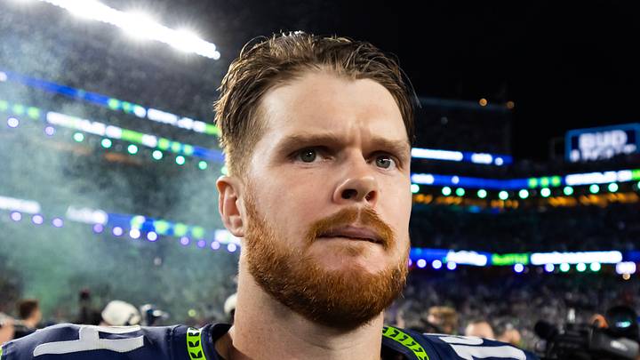 Seattle Seahawks quarterback Sam Darnold after Super Bowl LX