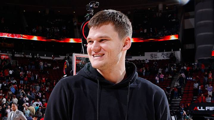Walker Kessler smiles before the game on February 23, 2026. Copyright 2026 NBAE (Photo by Logan Riely/NBAE via Getty Images)