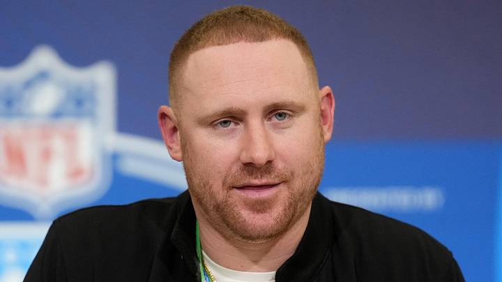 Feb 24, 2026; Indianapolis, IN, USA; Buffalo Bills coach Joe Brady speaks at the NFL Scouting Combine at the Indiana Convention Center. Mandatory Credit: Kirby Lee-Imagn Images Feb 24, 2026; Indianapolis, IN, USA; Buffalo Bills coach Joe Brady speaks at the NFL Scouting Combine at the Indiana Convention Center. Mandatory Credit: Kirby Lee-Imagn Images