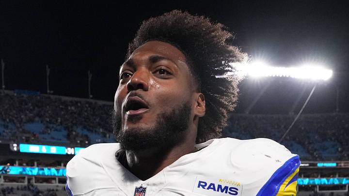 Los Angeles Rams outside linebacker Josaiah Stewart. Los Angeles Rams outside linebacker Josaiah Stewart.