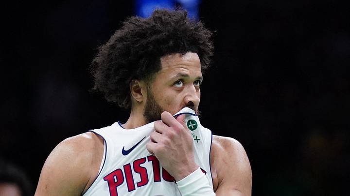 Nov 26, 2025; Boston, Massachusetts, USA; Detroit Pistons guard Cade Cunningham (2) reacts after missing his third foul shot against the Boston Celtics in the last seconds of the fourth quarter at TD Garden. Mandatory Credit: David Butler II-Imagn Images Nov 26, 2025; Boston, Massachusetts, USA; Detroit Pistons guard Cade Cunningham (2) reacts after missing his third foul shot against the Boston Celtics in the last seconds of the fourth quarter at TD Garden. Mandatory Credit: David Butler II-Imagn Images