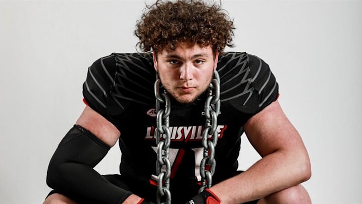 Louisville offensive lineman Madden Sanker