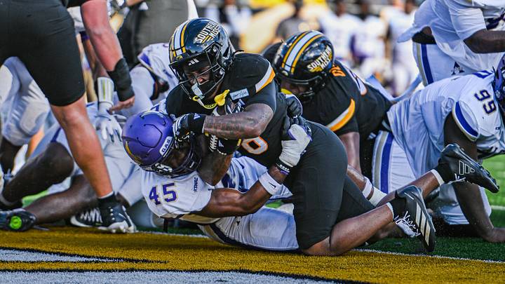Southern Miss redshirt-freshman RB Jamarice Wilder scores a touchdown in the Golden Eagles' 49-3 season-opening win over Alcorn State. Southern Miss redshirt-freshman RB Jamarice Wilder scores a touchdown in the Golden Eagles' 49-3 season-opening win over Alcorn State.