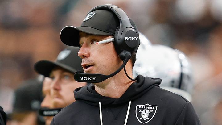 Sep 13, 2026; Paradise, Nevada, USA; Las Vegas Raiders head coach Klint Kubiak watches from the sideline during the game against the Miami Dolphins at Allegiant Stadium. Mandatory Credit: David Brytus-Imagn Images. Sep 13, 2026; Paradise, Nevada, USA; Las Vegas Raiders head coach Klint Kubiak watches from the sideline during the game against the Miami Dolphins at Allegiant Stadium. Mandatory Credit: David Brytus-Imagn Images.