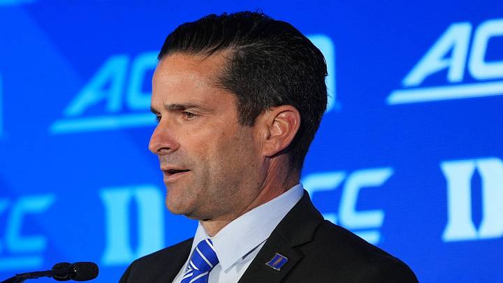Jul 17, 2026; Charlotte, NC, USA; Duke head coach Manny Diaz talks with the media during interviews at Hilton Charlotte Uptown. Mandatory Credit: Jim Dedmon-Imagn Images Jul 17, 2026; Charlotte, NC, USA; Duke head coach Manny Diaz talks with the media during interviews at Hilton Charlotte Uptown. Mandatory Credit: Jim Dedmon-Imagn Images