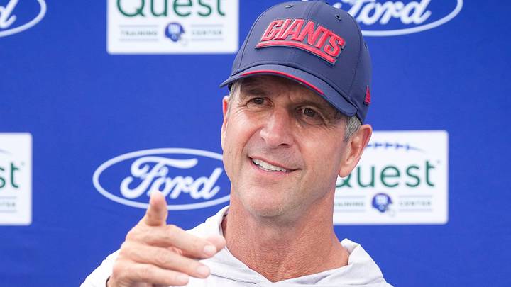 New York Giants head coach John Harbaugh