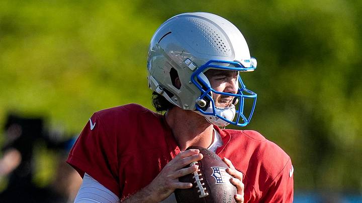 Detroit Lions quarterback Luke Altmyer (2) practices during training camp at Meijer Performance Center in Allen Park on Monday, August 3, 2026. Detroit Lions quarterback Luke Altmyer (2) practices during training camp at Meijer Performance Center in Allen Park on Monday, August 3, 2026.