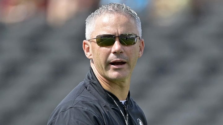 Sep 6, 2025; Tallahassee, Florida, USA; Florida State Seminoles head coach Mike Norvell before the game against the East Texas A&M Lions at Doak S. Campbell Stadium. Mandatory Credit: Melina Myers-Imagn Images