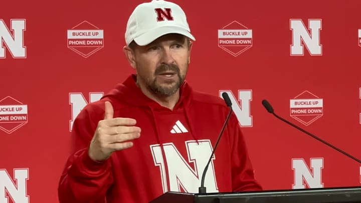 Nebraska quarterbacks coach Glenn Thomas meets with the media after practice Thursday.