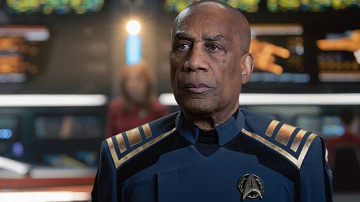 Joe Mortin as Admiral Reeger in Star Trek: Strange New Worlds, episode 8, season 4, streaming on Paramount+, 2026. Photo Credit: Jan Thijs/Paramount+ Joe Mortin as Admiral Reeger in Star Trek: Strange New Worlds, episode 8, season 4, streaming on Paramount+, 2026. Photo Credit: Jan Thijs/Paramount+
